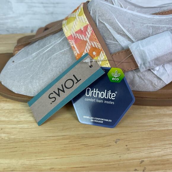 TOMS Sandals Bree Women - Warm Beige Leather Size 7.5 - Picture 6 of 8